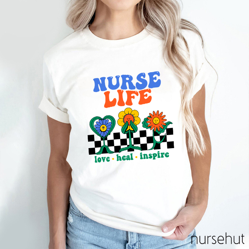 Nurse Life Love Heal Inspire Nurse T-Shirt