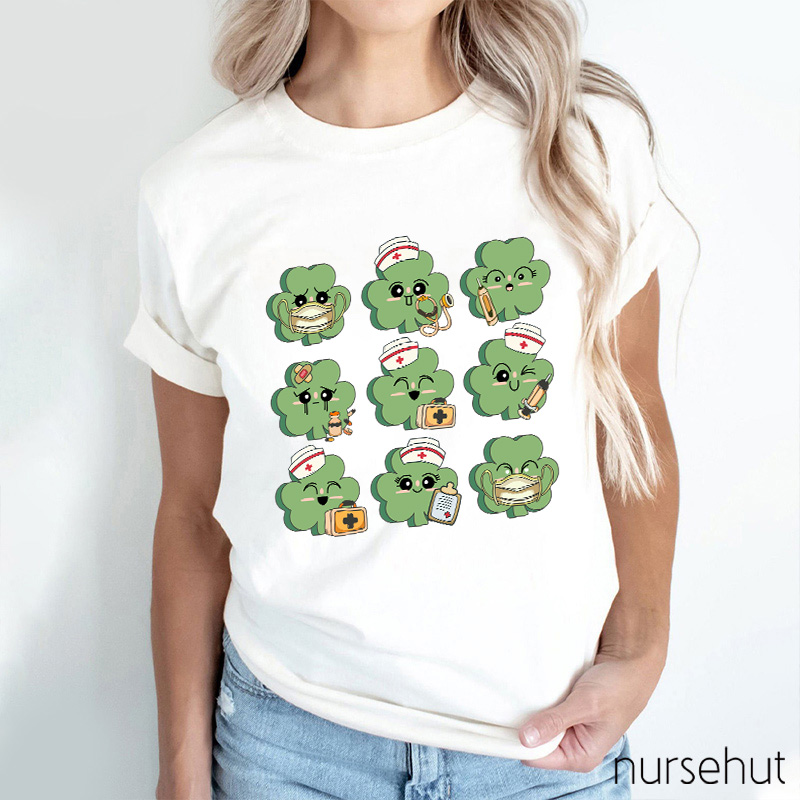 Cute Shamrock Nurse T-Shirt