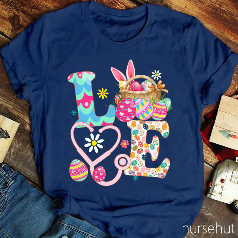 Love Rich Pattern Nurse T-Shirt