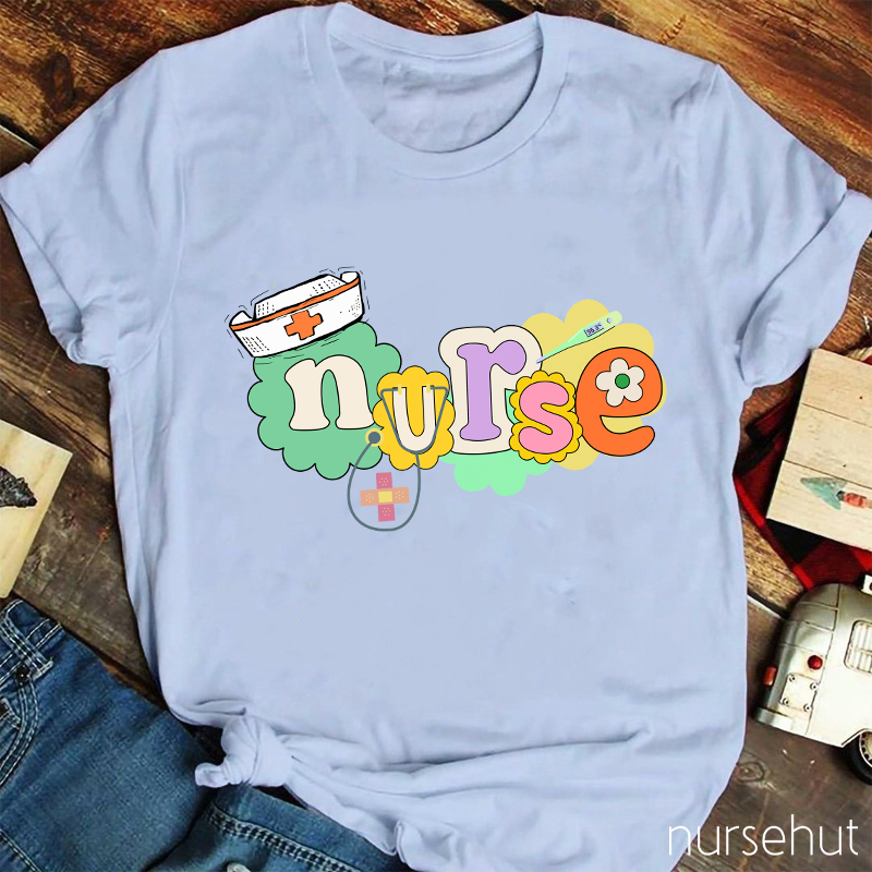 Spring Vibes Cute Nurse T-Shirt
