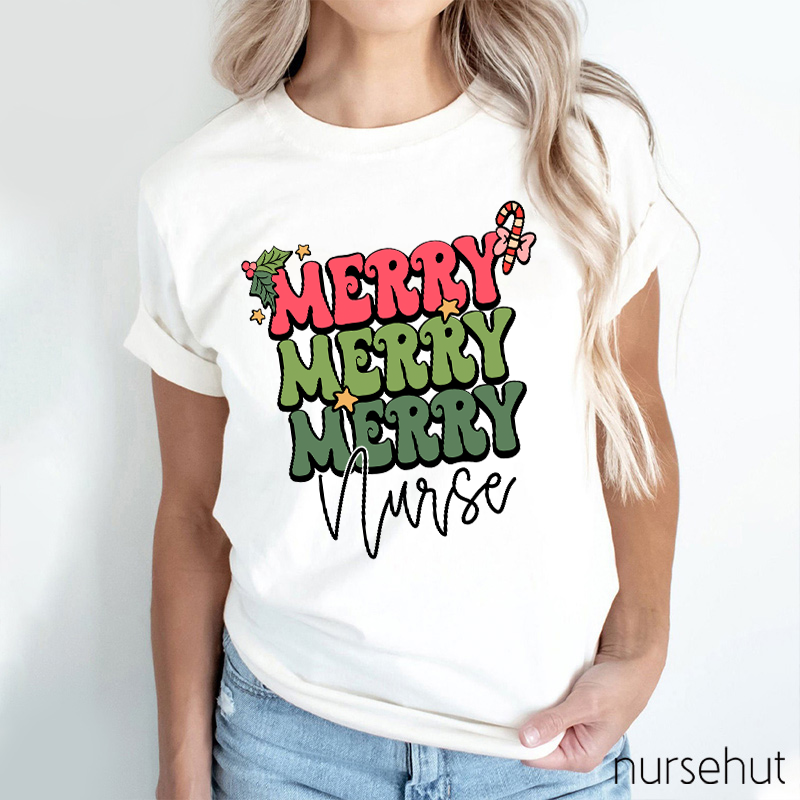 Merry Nurse Jolly Vibes Nurse T-shirt