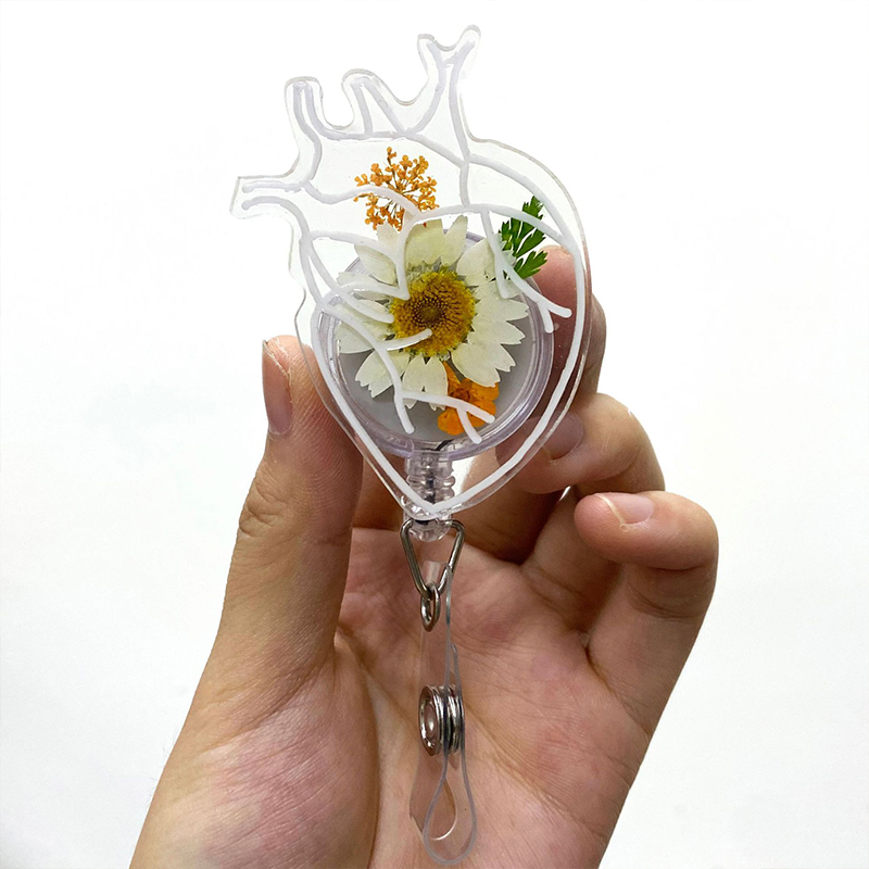 Natural Flowers Nurse Badge Reel