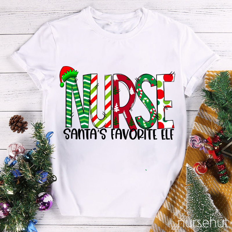 Nurse Santa's Favorite Elf T-Shirt