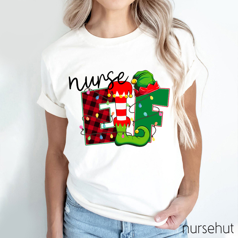 Nurse Elf Christmas Nurse T-Shirt