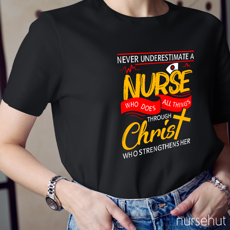 Personalized Never Underestimate A  Nurse T-Shirt