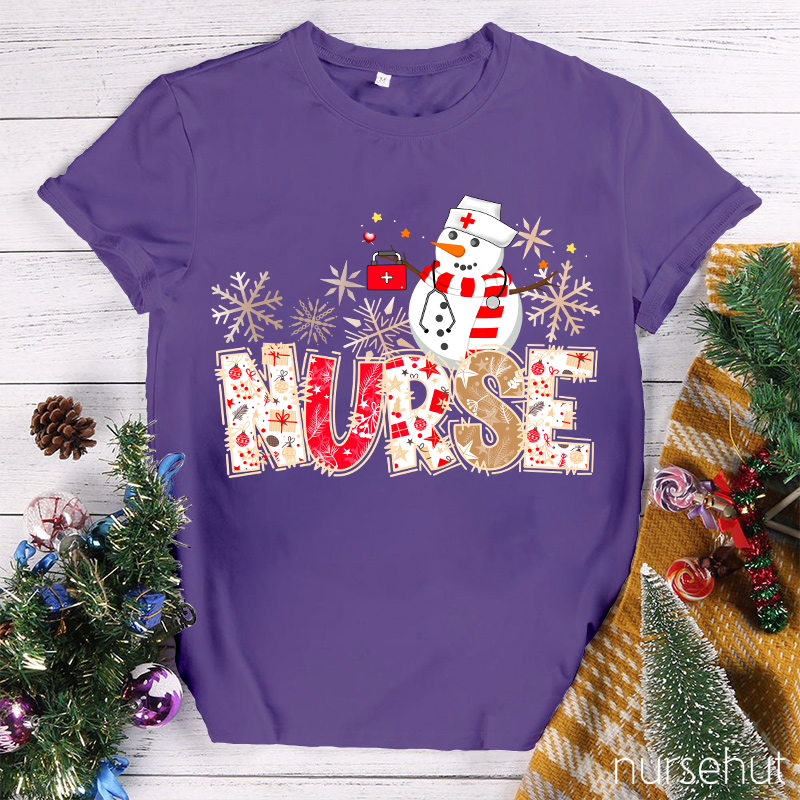 Snowman Nurse On Position Nurse T-Shirt