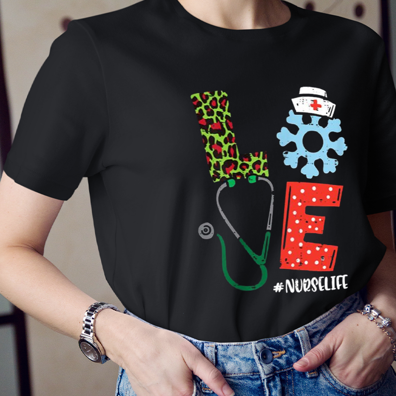 Love Nurse Nurse Christmas Life T-Shirt