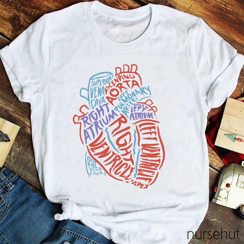 Heart Anatomy Biology Aorta Heartbeat Nurse T-Shirt
