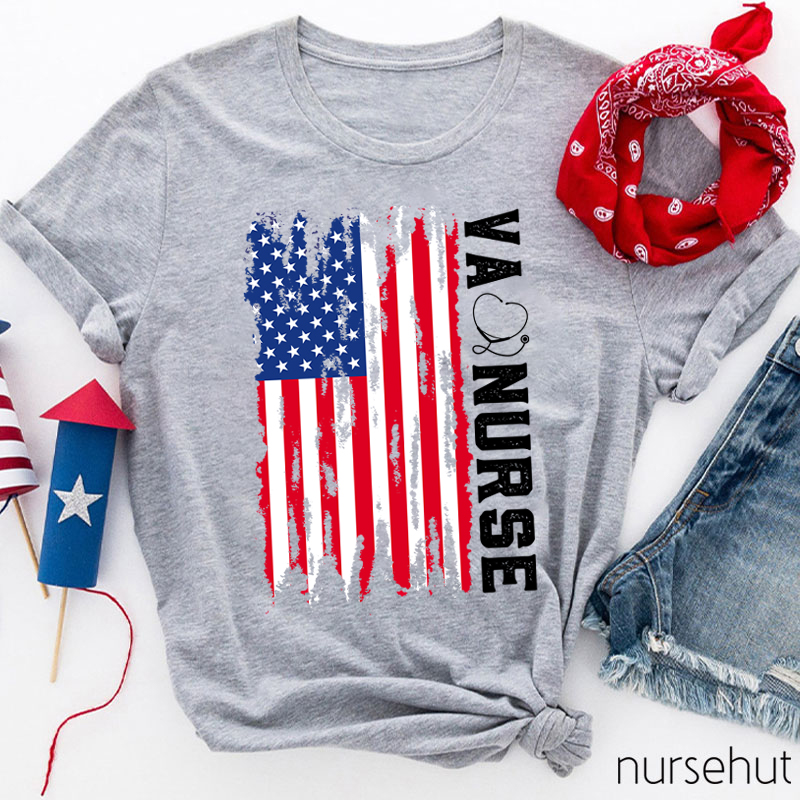 Personalized Department Flag Nurse T-Shirt