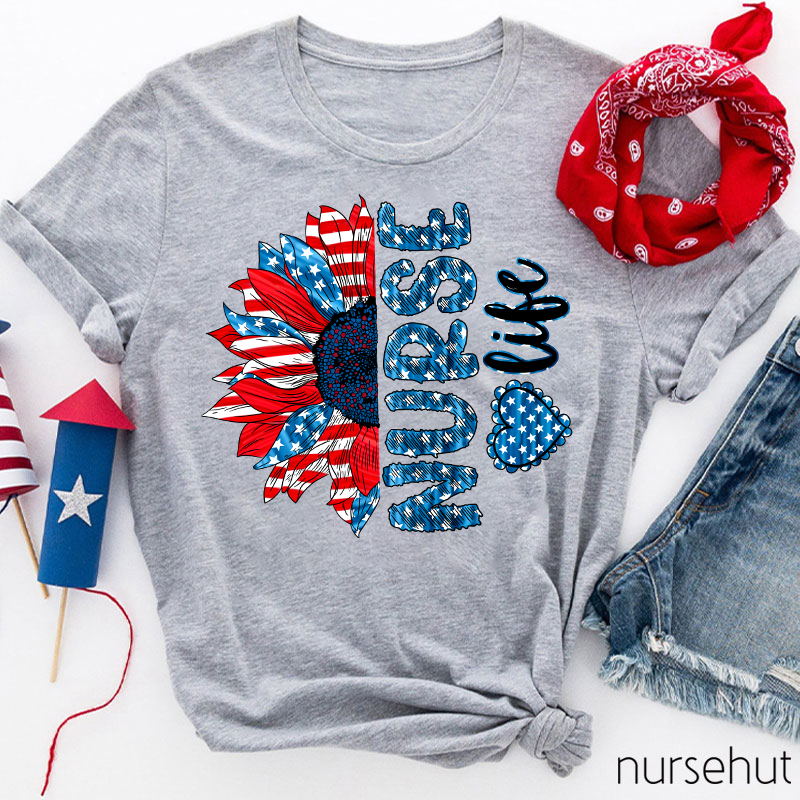 National Flag Sunny Flower Nurse T-Shirt