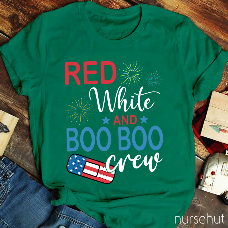 Independence Day Red White And Boo Boo Nurse T-Shirt