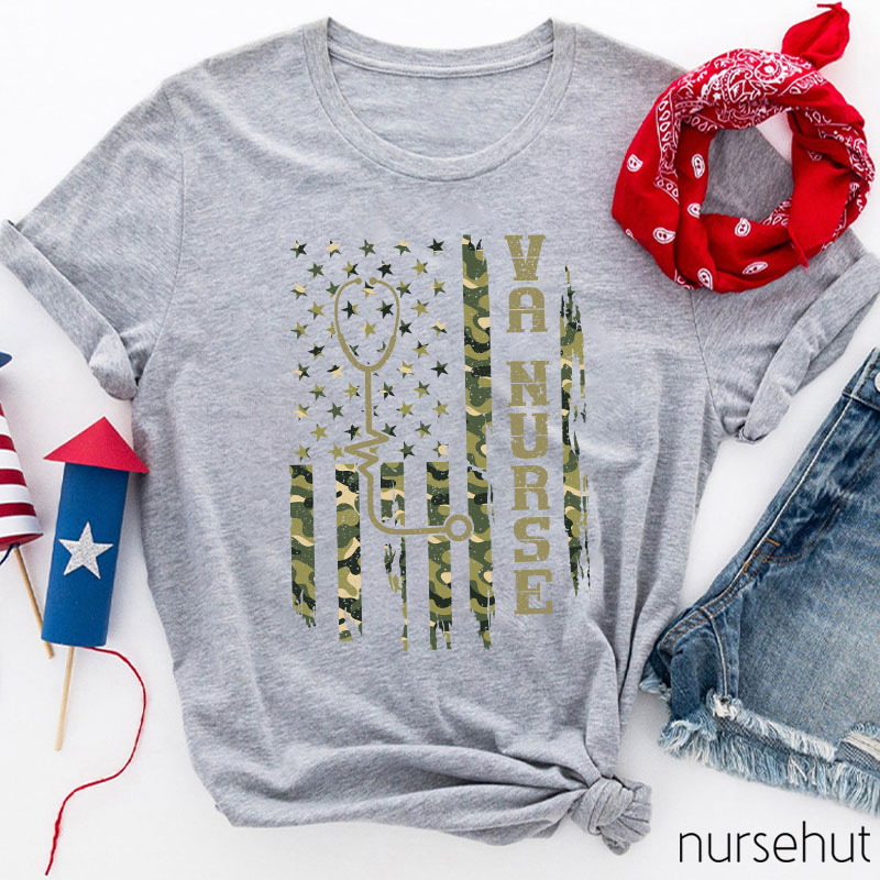 Camouflage Flag VA Nurse T-Shirt