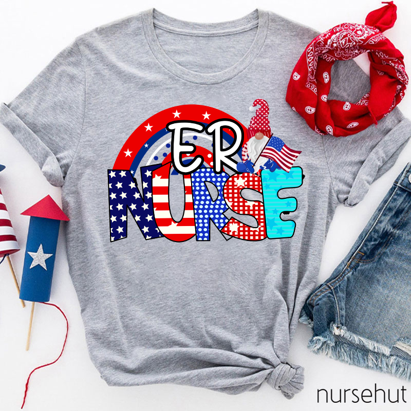 Personalized Department Independence Day ER Nurse T-Shirt