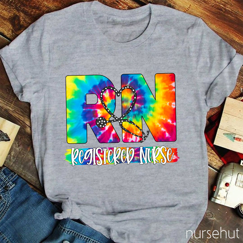 RN Nurse Tie Dye Nurse T-Shirt