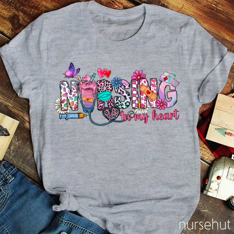 Nurse On My Heart Nurse T-Shirt