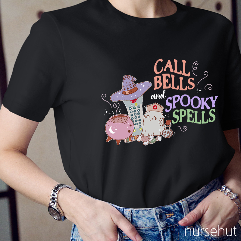 Call Bell And Spooky Spells Nurse T-Shirt