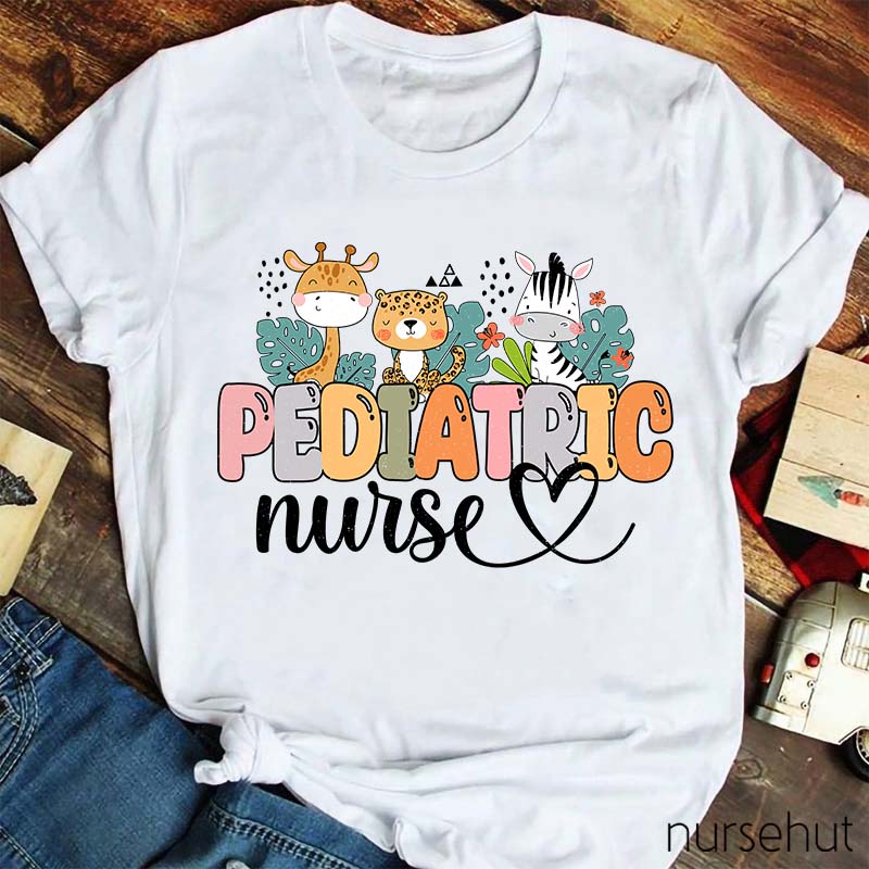 Pediatric Cute Animal Nurse T-Shirt