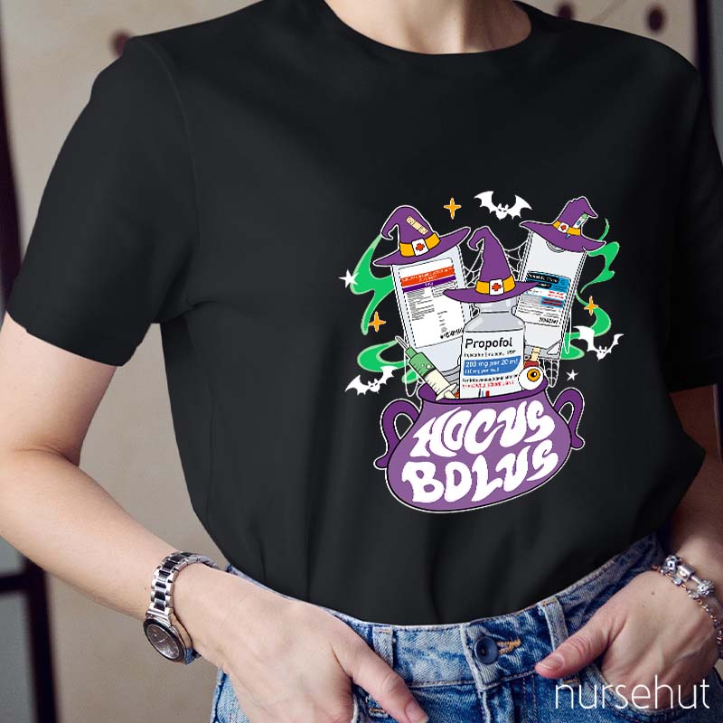 Hocus Bolus Halloween Pharmacist Nurse T-Shirt
