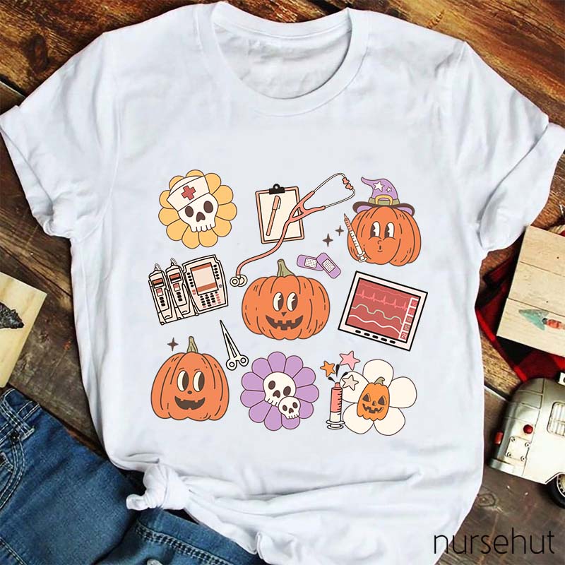 Halloween Pumpkins Nurse Life Nurse T-Shirt