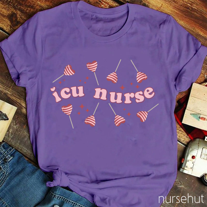 Valentine Heart Lolipop Nurse T-Shirt