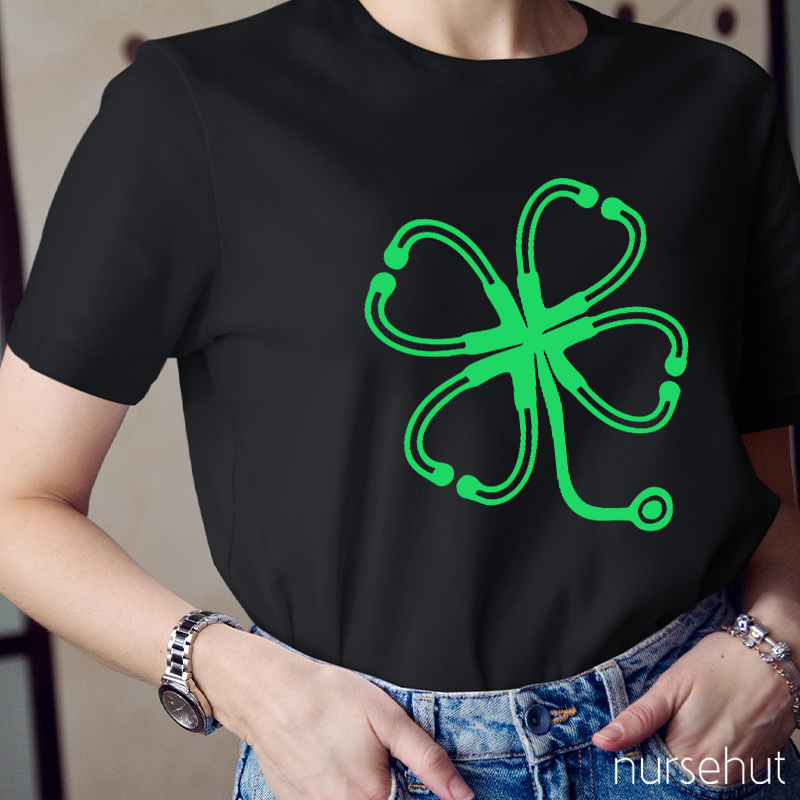 Clover Stethoscope Nurse T-Shirt