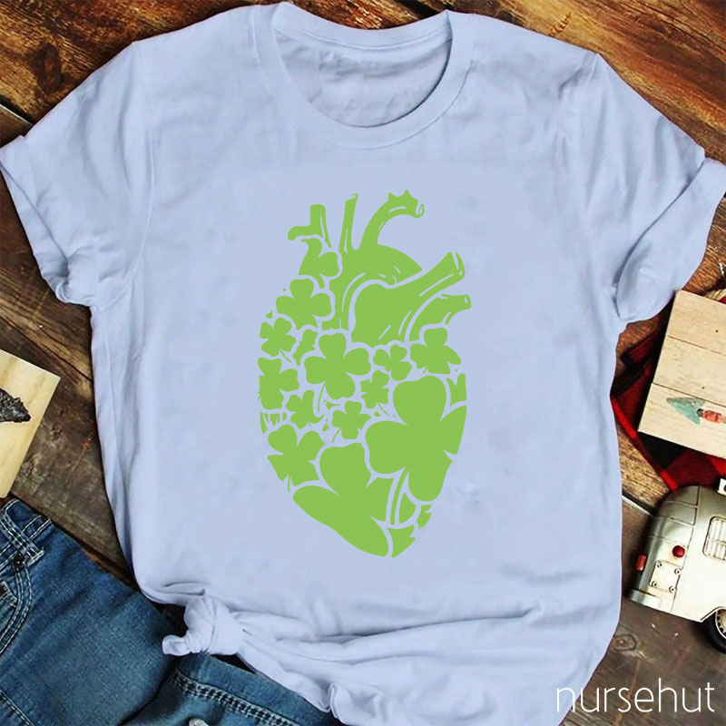 Four Leaf Clover Heart Nurse T-Shirt