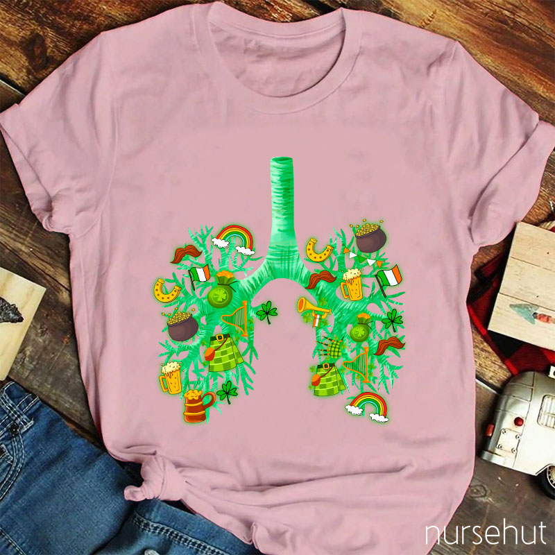 St. Patrick's Day Lung Tree Nurse T-Shirt