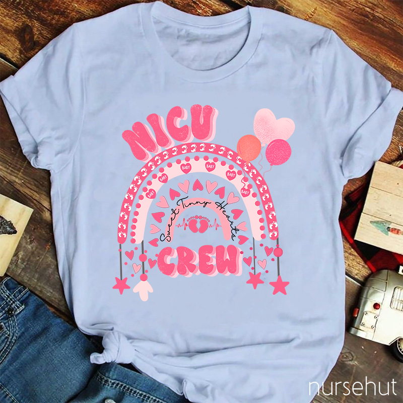 NICU Crew Sweet Tiny Hearts Nurse T-Shirt