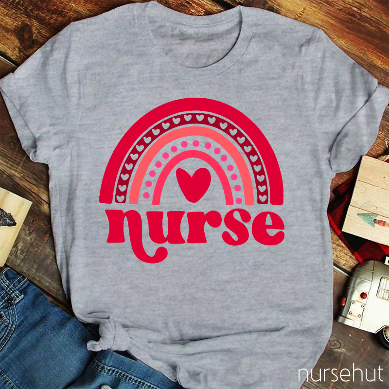 Red Rainbow Nurse T-Shirt