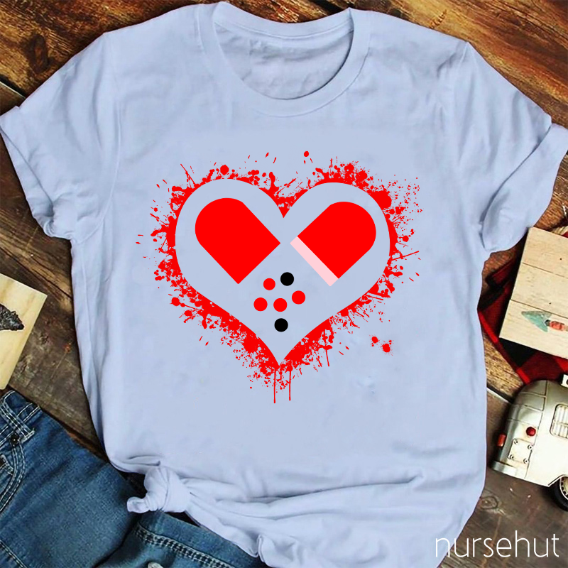 Pharmacist Red Heart Nurse T-Shirt