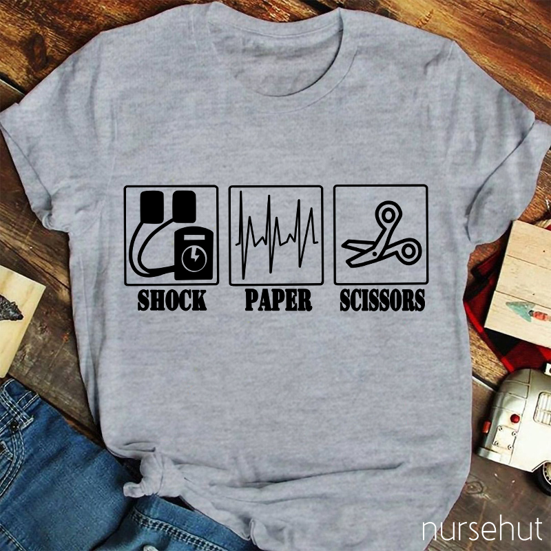 Shock Paper Scissors Nurse T-Shirt