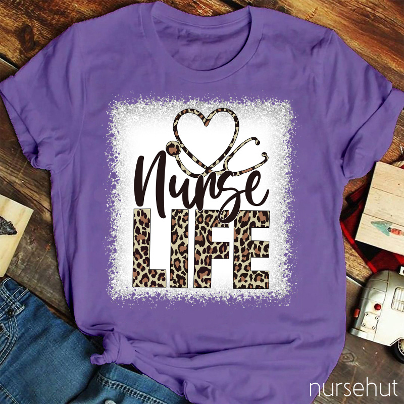 Nurse Leopard Life Nurse T-shirt