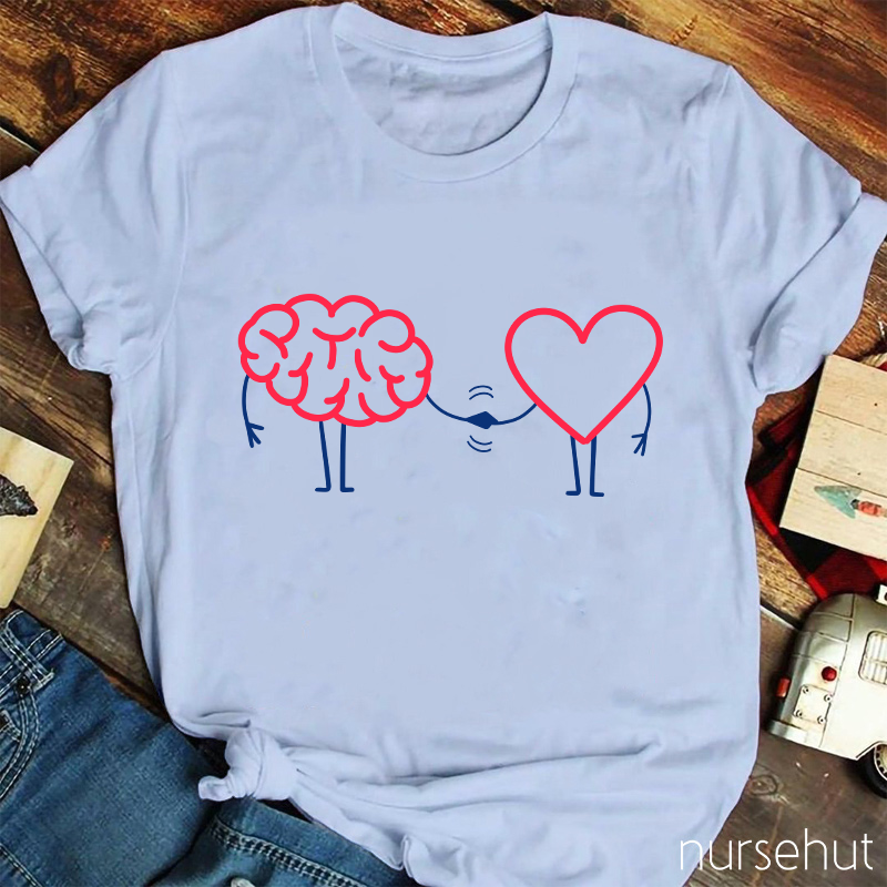 Brain Heart Love Nurse T-Shirt