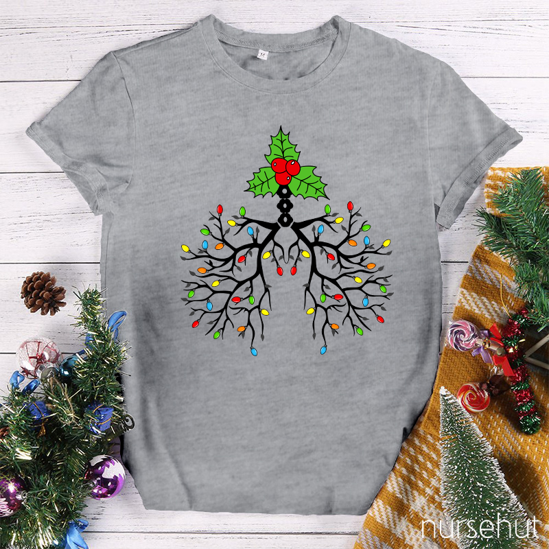 Christmas Vibes Lungs Nurse T-Shirt