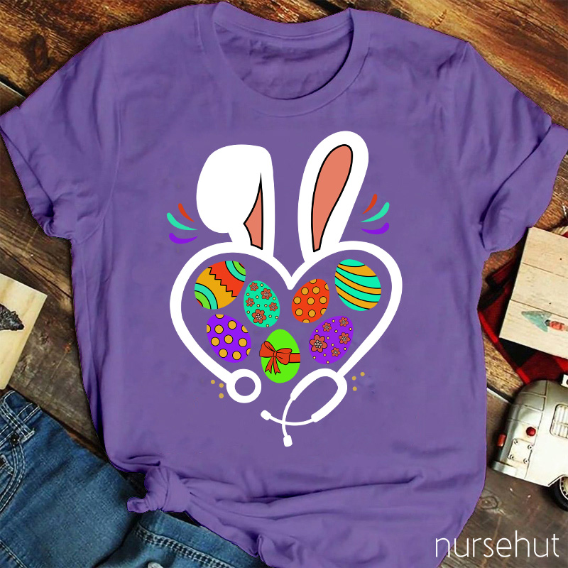 Easter Bunny And Eggs Nurse T-Shirt