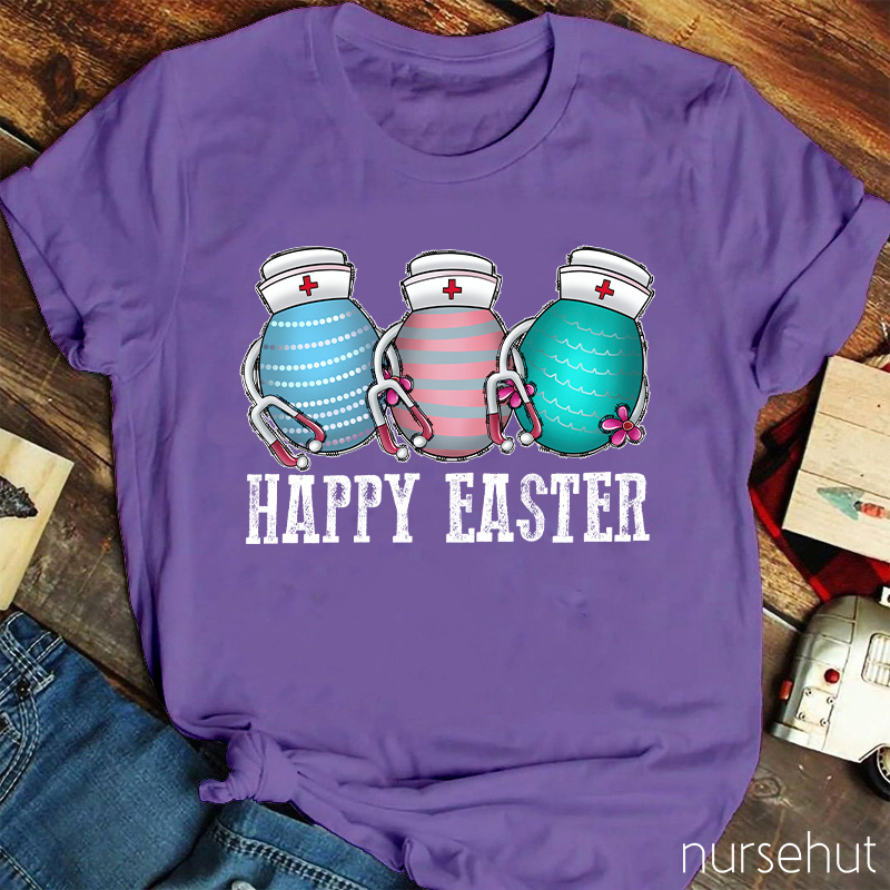 Eggs Wish You A Happy Easter Nurse T-Shirt