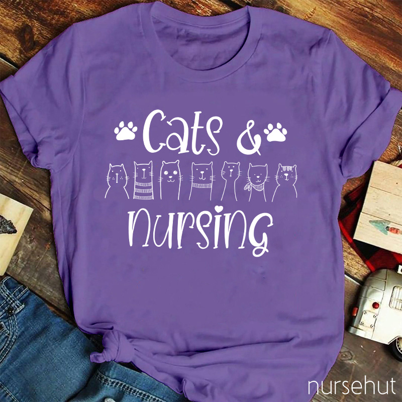 Cats And Nursing Nurse T-Shirt