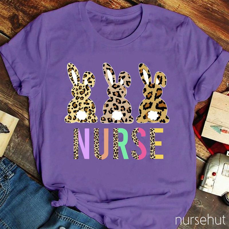 Leopard Bunnies Nurse T-Shirt