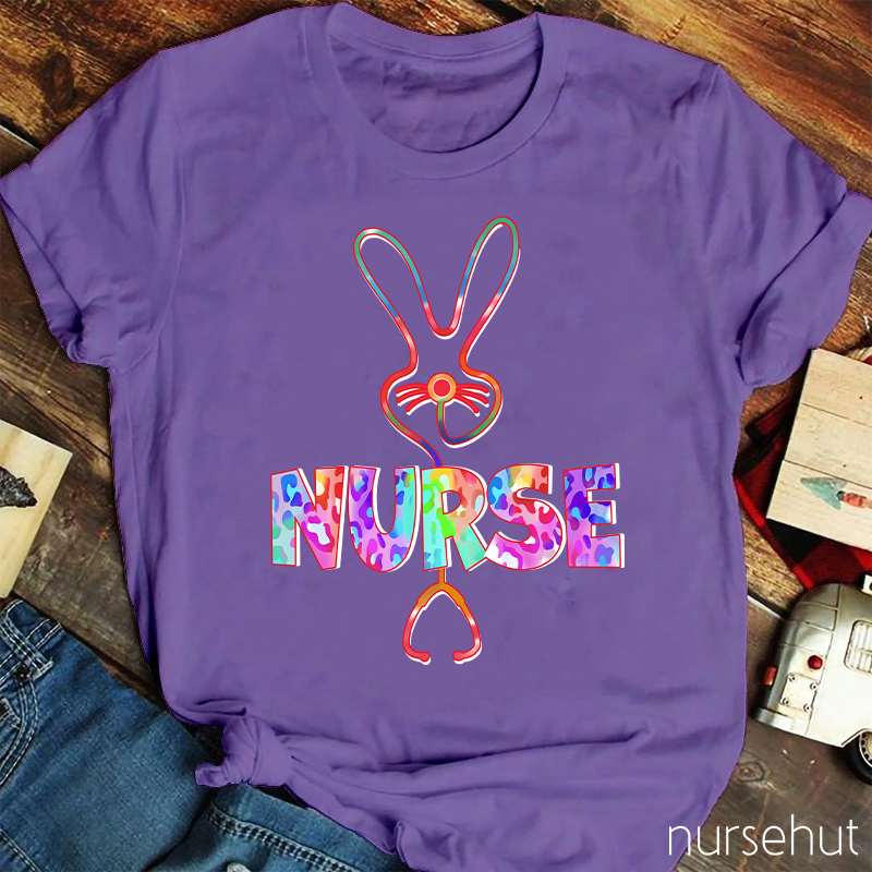 Bunny Nurse Hoppy Vibes Nurse T-Shirt