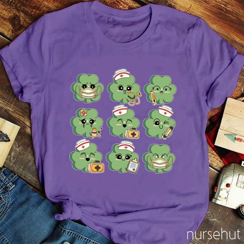 Cute Shamrock Nurse T-Shirt