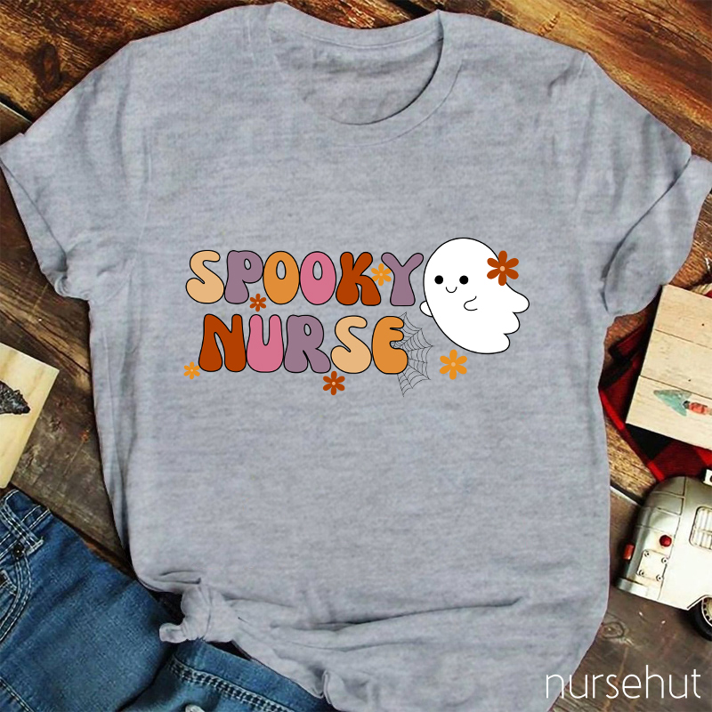 Spooky Nurse Cute Ghost T-Shirt