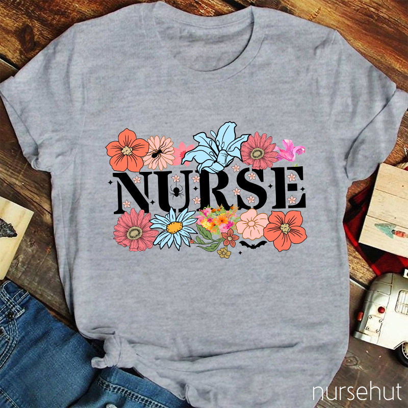 Nurse Surrounding By Flower Nurse T-Shirt