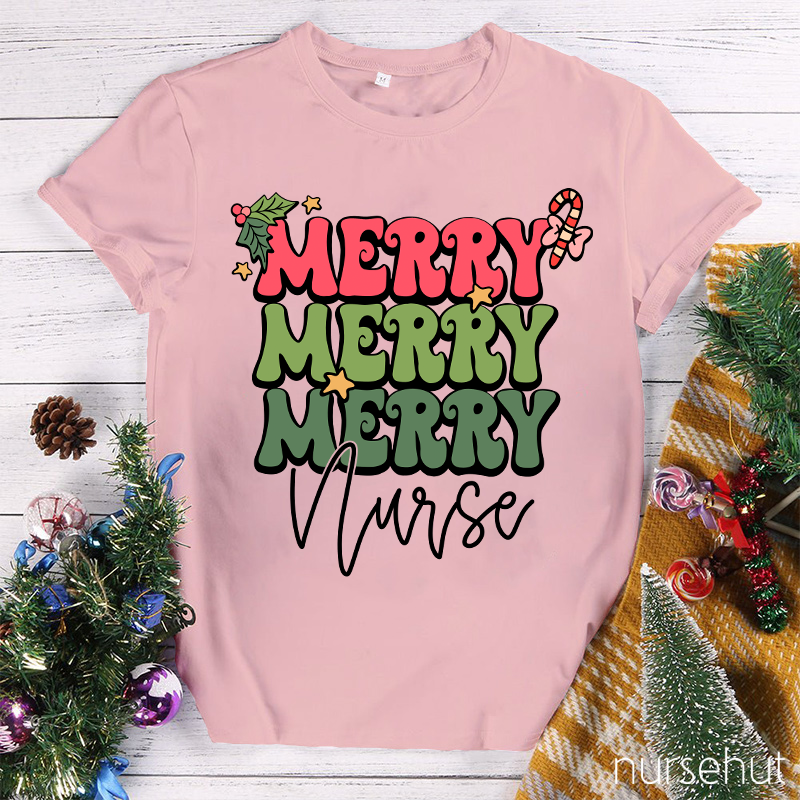 Merry Nurse Jolly Vibes Nurse T-shirt