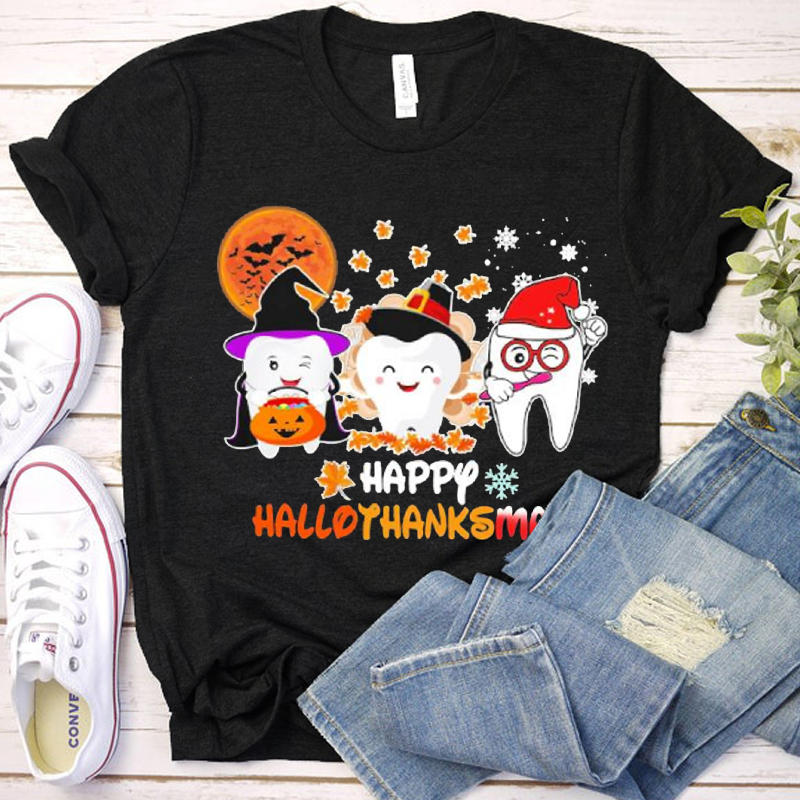 Teeth Wish You Happy Hallothanksmas T-Shirt