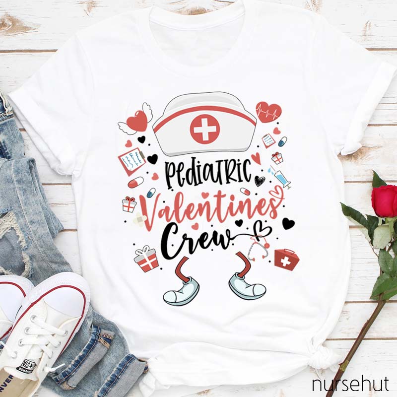 Personalized Department Pediatric Valentines Crew Nurse T-Shirt