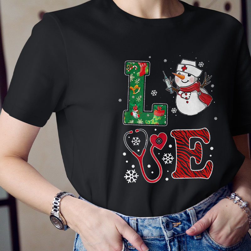I Love Christmas Nurse T-Shirt