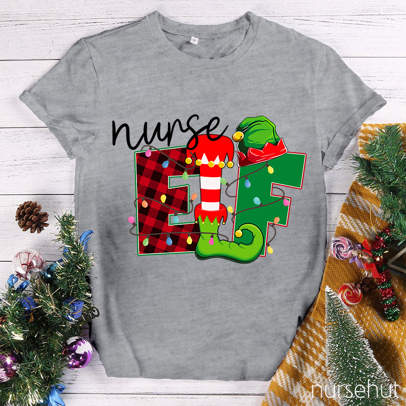 Nurse Elf Christmas Nurse T-Shirt
