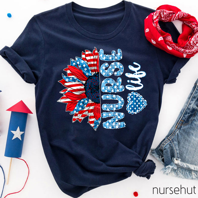 National Flag Sunny Flower Nurse T-Shirt