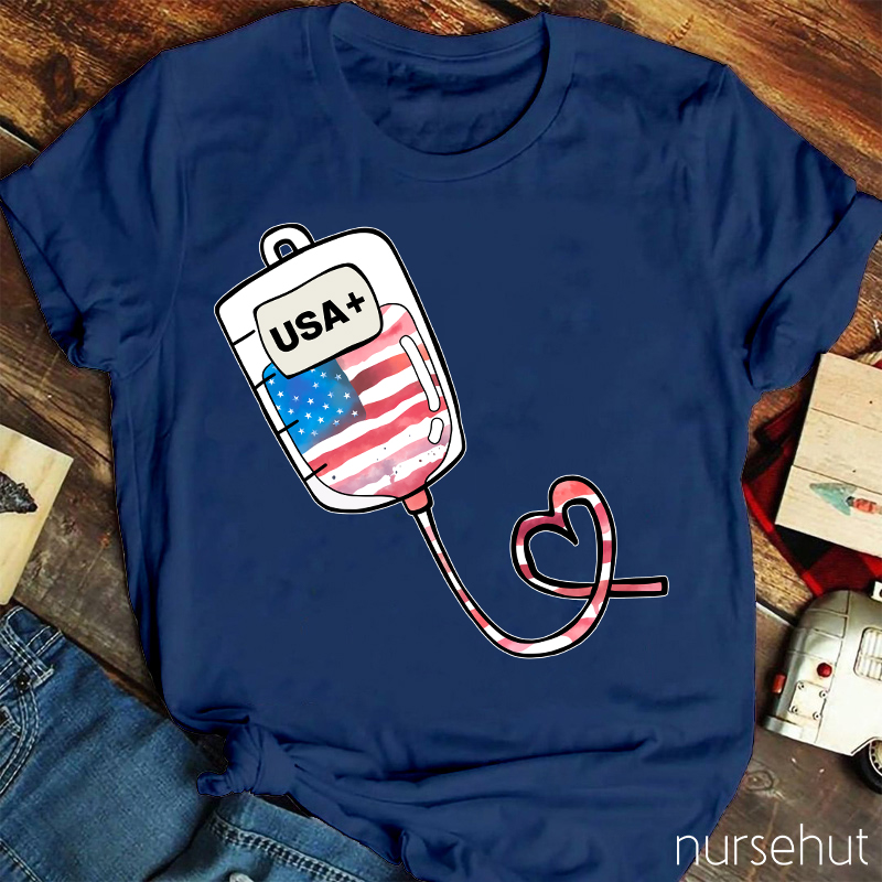 National Flag Infusion Nurse T-Shirt