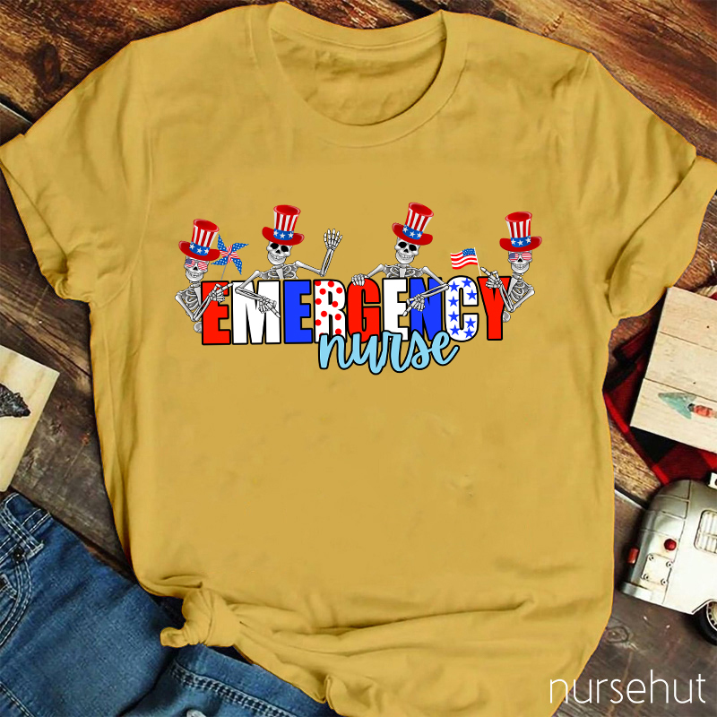 Flat Emergency Nurse T-Shirt